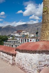 17-In the Jokhan Monastry, view of the Potala Palace